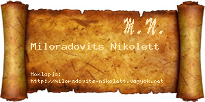 Miloradovits Nikolett névjegykártya